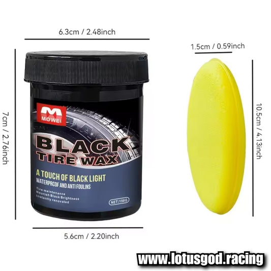 Max Black Wax Coating Dashboard Plastic Rubber Tyre Shine Silicone Gel + Sponge For Car Lorry Van Pick Up Motorcycle Tires 150ml