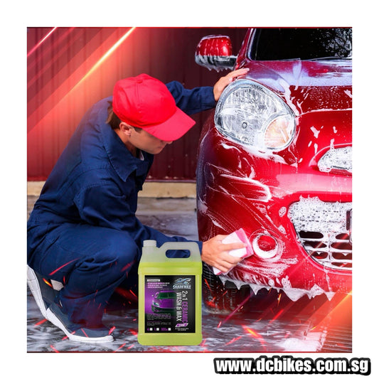 2 In 1 Ceramic Wash & Wax 4 Liter Thick Yellow Nano Tech Wash + Wax & Shine Car Wash Cleaner Ultra-Concentrated 1:500 Formula Foam Shampoo For Motorcycle Car Lorry Van Pick Up Etc 4000ml