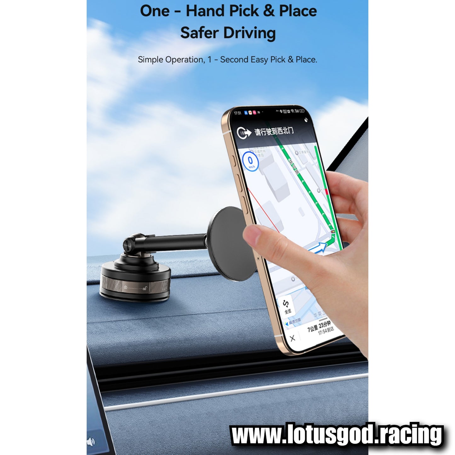 Universal Sunroof Glass Flat Surface 360 Degree Foldable Magnetic Car Phone Holder for Mag Safe Dashboard Magnet Car Mount for iPhone Android Handphone Etc