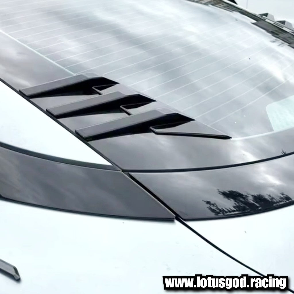 2 X New Universal Front Rear Car Windshield Side Spoiler Trim Side Vents  Window Louvers Exterior Bumper Lip Air Vent Trim Canards Splitter Fender 3 Fin Black | Carbon Fiber Print