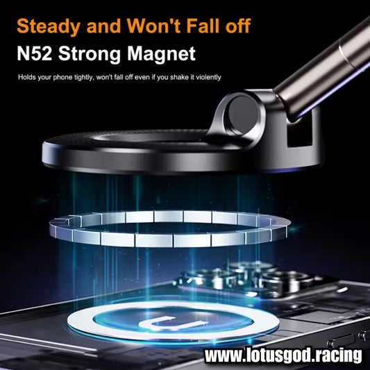 Universal Manual Twist Strong Suction 360 Degree Suction Foldable Magnetic Phone Holder For MagSafe Dashboard Magnet Car Mount for iPhone Android Handphone Etc