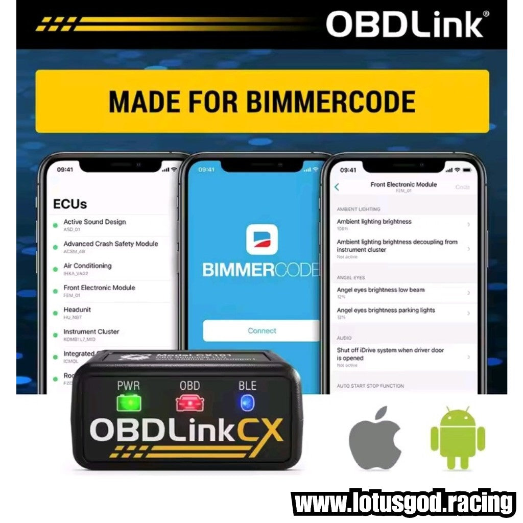 OBDLink CX BimmerCode Bimmerlink Bluetooth 5.1 BLE OBD2 Adapter – OBD Link Optimized For BMW & Mini Above 2008 On Hp Android IOS IPhone Apple