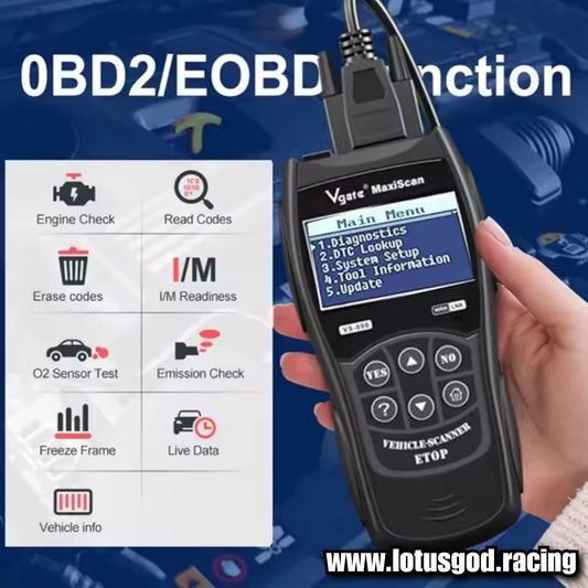 16 Pin Wire OBD 2 Engine Check Light 02 Sensor Obd2 Canbus Interface Scanner Plug And Play To Read Delete Clear & Read Codes Tester OBDII Dignostic Tool For Cars Etc Vs890
