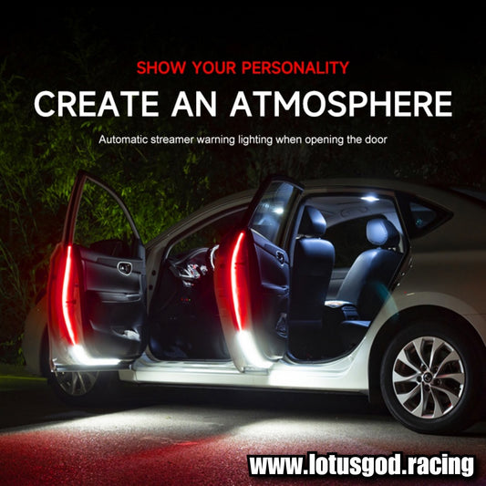 120cm 12V Super Red White Sequential Scan Mode Bright Led Door Light Car Hood Bonnet Strip Interior Ambient Neon Lamp (1 Strip)
