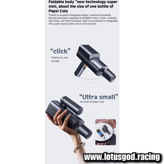 Folding Wireless Portable Bucket Water Jet 18 Bars High Pressure Wash Machine Spray Gun Cleaner Tool For Pail | Bottle Suction + Charger + Foam Bottle + Black Carrying Case Box