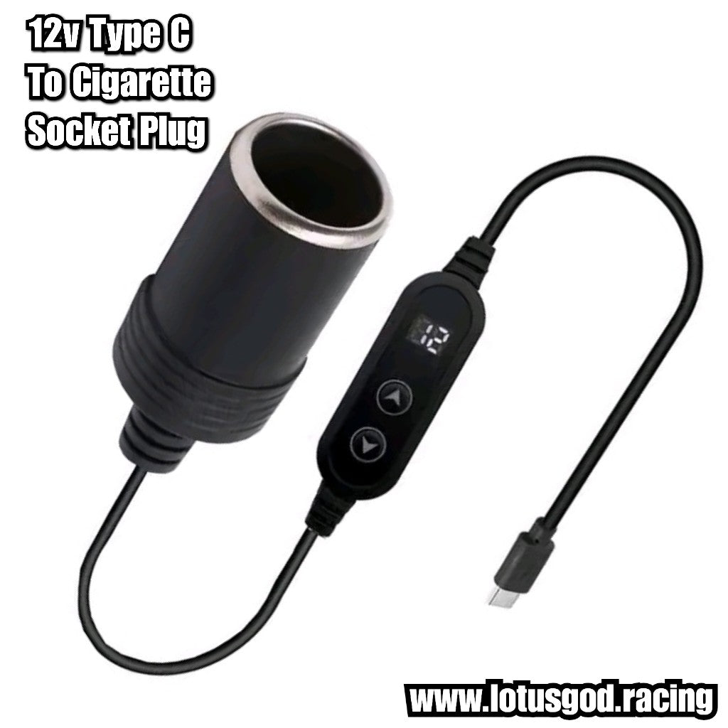 Adjustable Type C To 12V Cigarette Lighter Male Female Socket Adapter 5 Speed Voltage Control Adapter Converter For Car Electronics Accessories Etc