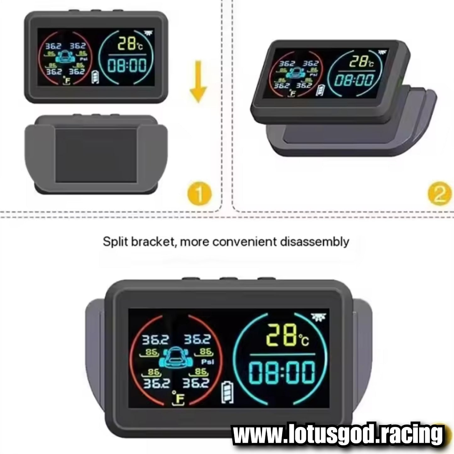 Tpms Wireless Solar Power Rechargeable USB LED Internal | External Tyre Pressure Monitoring System for Real Time Detection