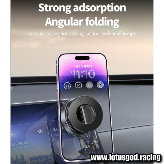 Universal Manual Twist Strong Suction 360 Degree Suction Foldable Magnetic Phone Holder For MagSafe Dashboard Magnet Car Mount for iPhone Android Handphone Etc