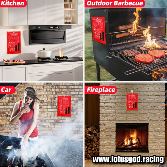 1 Meter | 2 Meters Portable Soft Case Fire Blanket Emergency Heat Retardant Suppression Survival Shelter Safety Cover Fire Extinguisher Fireproof Mat For Car Lorry Van Pick Up Truck Coach Home House Etc