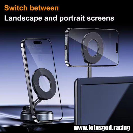 Universal Manual Twist Strong Suction 360 Degree Suction Foldable Magnetic Phone Holder For MagSafe Dashboard Magnet Car Mount for iPhone Android Handphone Etc