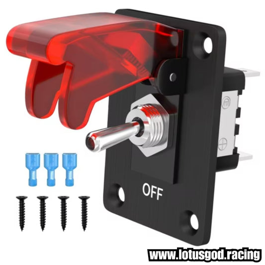 12V Racing Car Ignition 1 Flip Up Down On Off Red Led Switch Aluminum Control Panel For All Dashboard