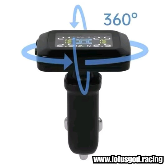 Cigarette Socket Lighter USB LED Voltage & Tyre Pressure Monitoring System For Real Time Volt +  Tyre Leak Air Detection - TPMS For Car Tires