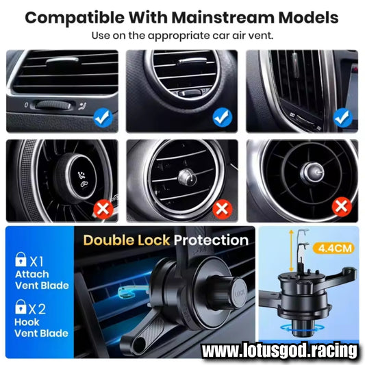 Air Con Vent Clip Strong Magnet Dash Suction 360 Degree Magnetic Phone Holder For MagSafe Dashboard Car Mount for iPhone Android Handphone Etc