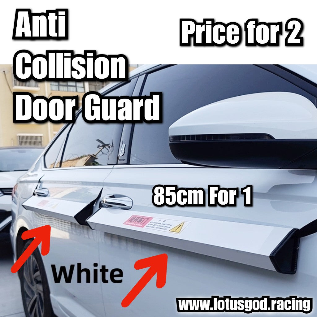 2 X 85cm White Car Door Guard Ding Protector Side Bumper Anti Collision Strip Protection Edge Guard Garage Parking Shield Premium Heavy Duty Thick Aluminium Strip (2 Pieces)
