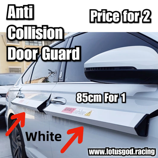 2 X 85cm White Car Door Guard Ding Protector Side Bumper Anti Collision Strip Protection Edge Guard Garage Parking Shield Premium Heavy Duty Thick Aluminium Strip (2 Pieces)