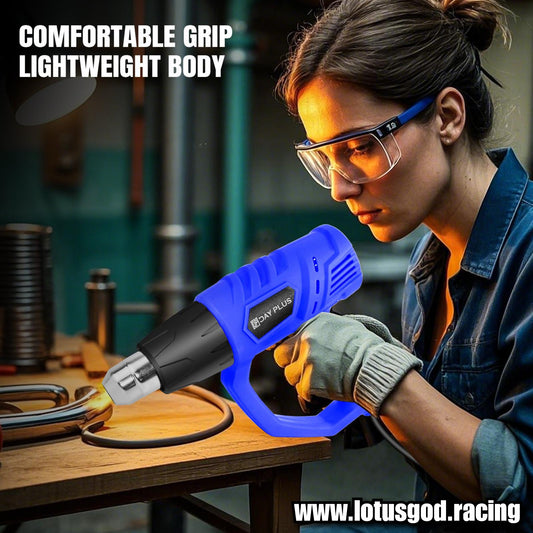 2000W 2 Temperature Settings 60-600°C Thermal Heat Gun Blower + 3 Nozzles Hot Air Tool Kit For DIY Shrink PVC Tubing Wrapping Crafts UK Plug