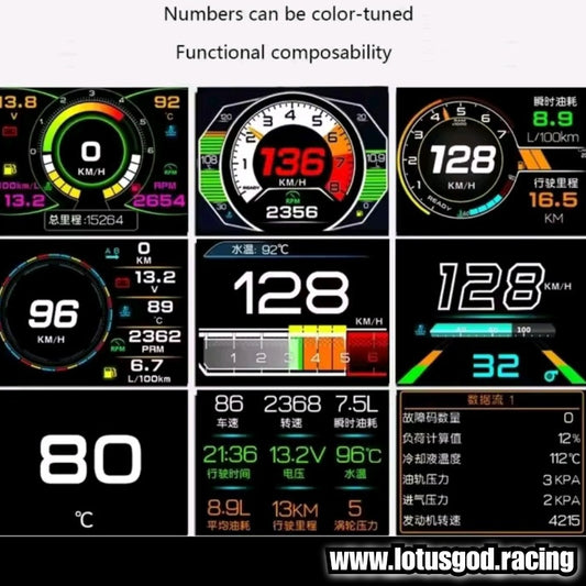 OBD2 Digital Hud Vsd Speed Meter | Usb Gps Car Head Up OBD Speedometer Display On Board Computer Clock Diagnostic Tools Instrument Cluster Turbo