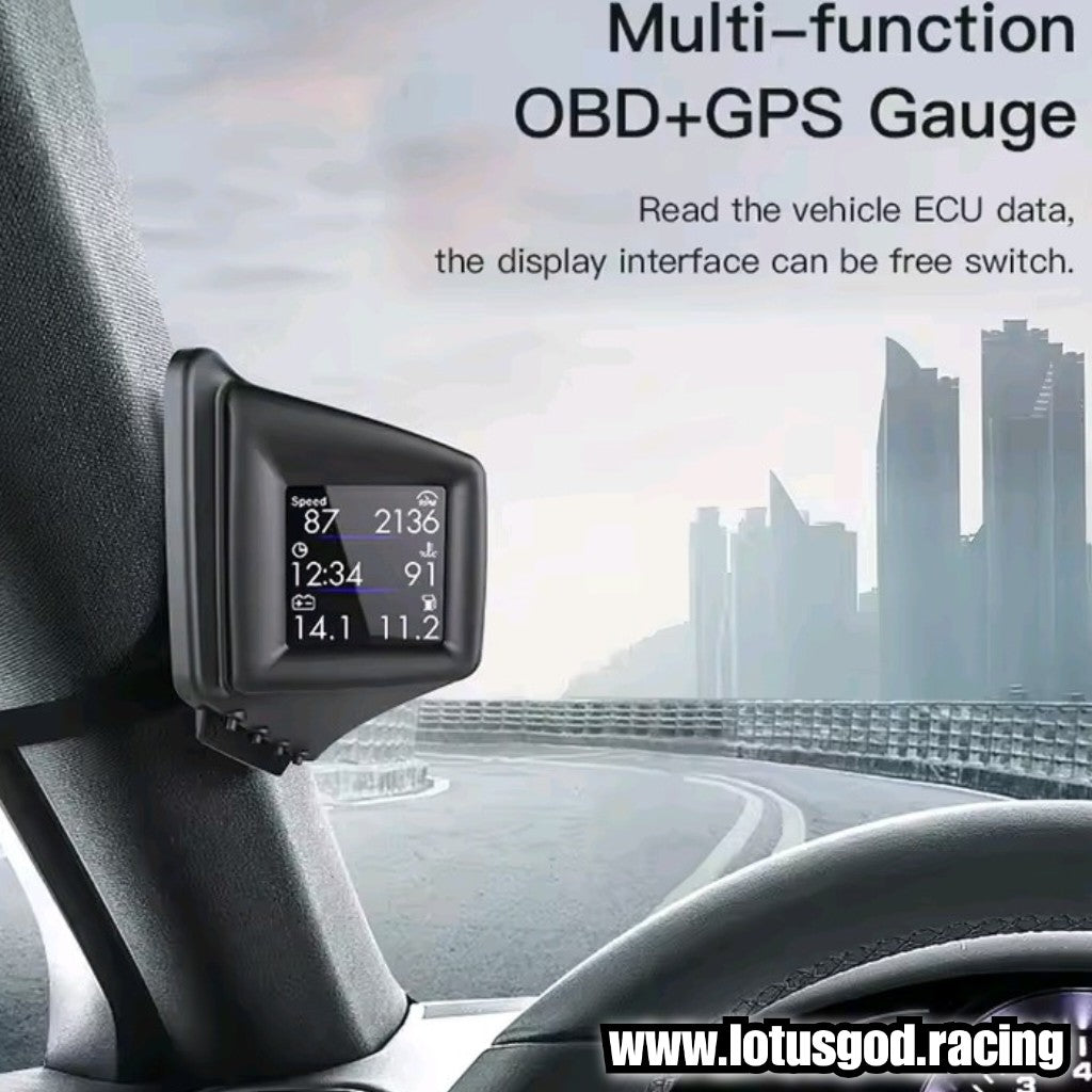 A Pillar OBD2 Digital Hud Vsd Car Dashboard Clock Volt Oil Water Temperature Rpm Turbo Display On Board Computer Speedometer OBD Diagnostic Clear Fault Tool Instrument Cluster Speed Meter