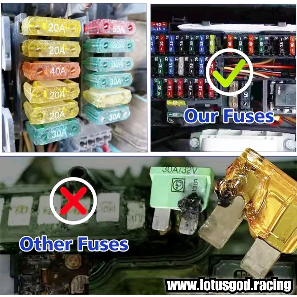 20A to 70A Big Maxi Blade Fuse Assortment Kit Premium Automotive Fuse Set With Clear Storage Case (28 Pieces)