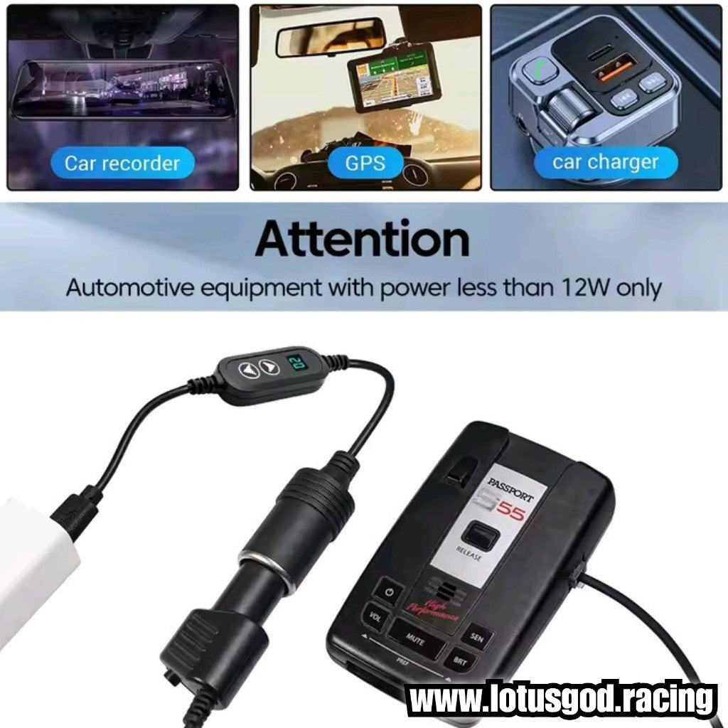 Adjustable Type C To 12V Cigarette Lighter Male Female Socket Adapter 5 Speed Voltage Control Adapter Converter For Car Electronics Accessories Etc