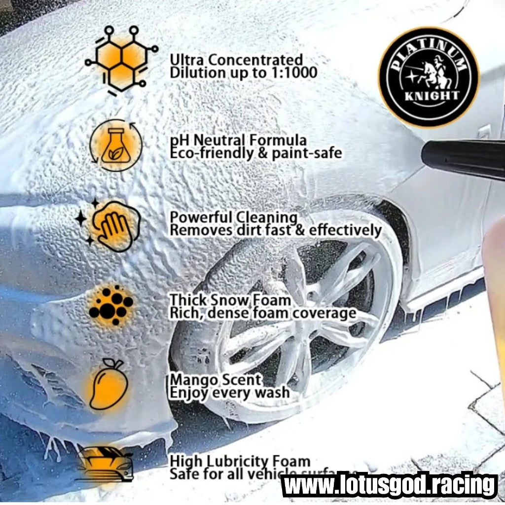Premium Platinum Knight Truly PH Neutral Super Concentrated Wash & Wax Mango Scented Snow Foam Shampoo 500ml