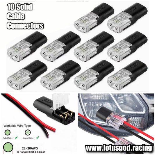 12 Volt Quick Wire Connection Solder Free Terminal Weatherproof Connector Plugs For Led Lights Car Etc (10 Pieces)