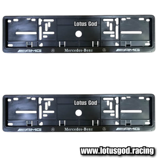 Black Singapore Euro Licence Plate Cover Long Frame For Bmw X Mercedes Benz Amg Car and All Vehicles (2 Pieces)