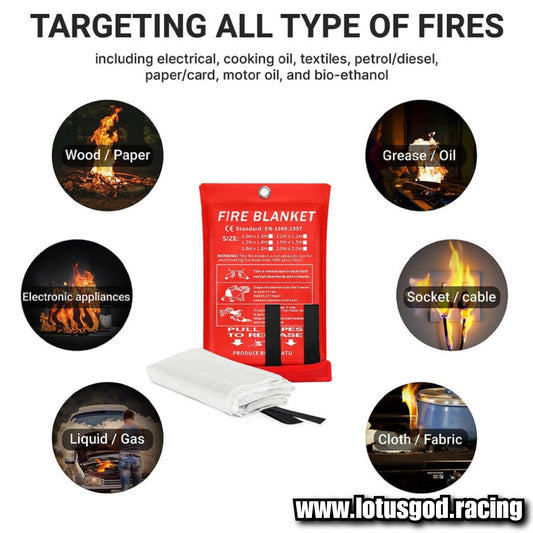 1 Meter | 2 Meters Portable Soft Case Fire Blanket Emergency Heat Retardant Suppression Survival Shelter Safety Cover Fire Extinguisher Fireproof Mat For Car Lorry Van Pick Up Truck Coach Home House Etc