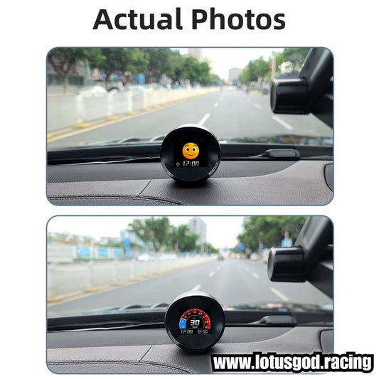 Type C Universal Car GPS HUD Head Up Display Speed Meter Digital Speedometer + Emoji Dynamic Expressions & Speed Alerts