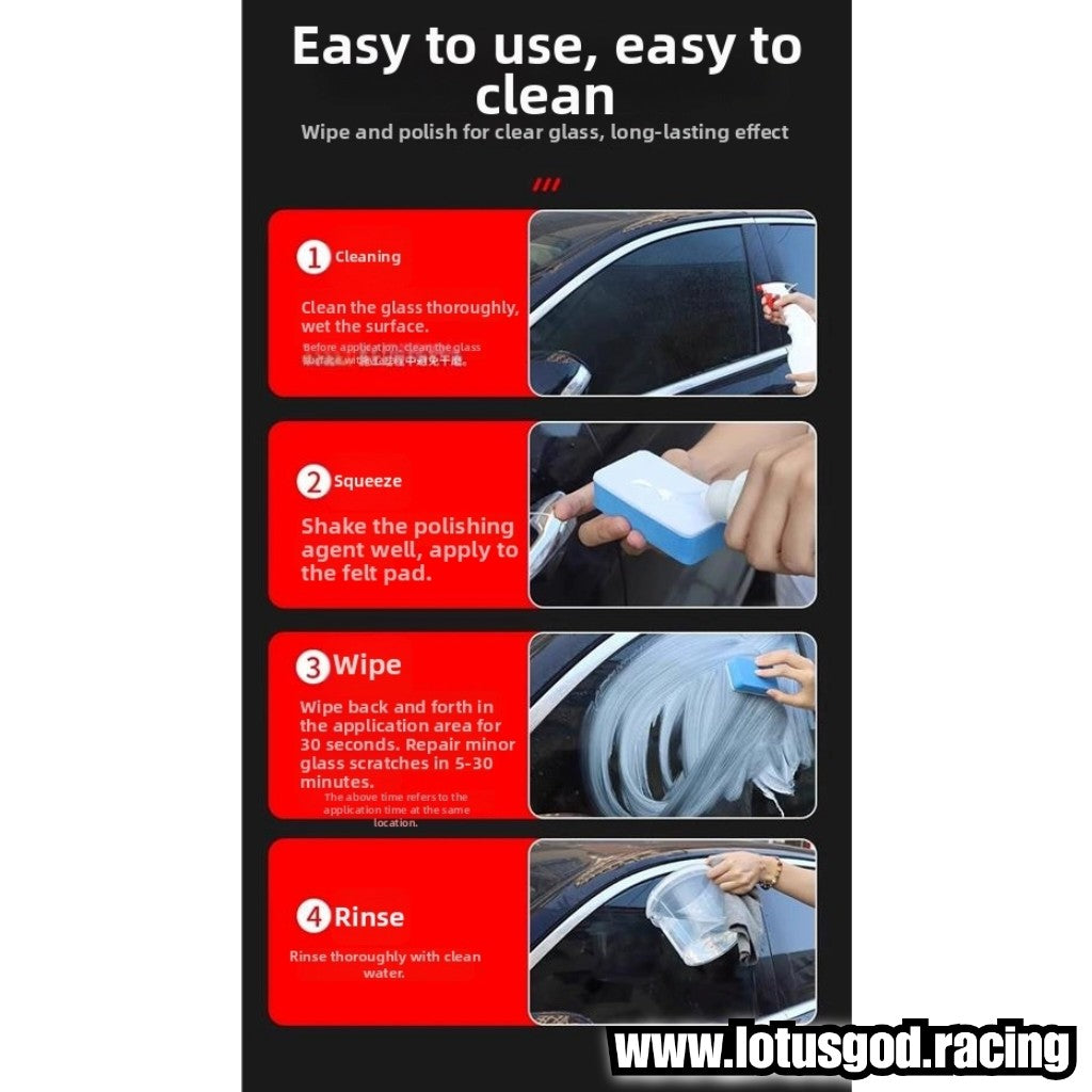 Car Window Glass Polishing Agent & Oil Film Rain Stain Remover | Anti-Smudge & Wiper Noise Reduction 150ml