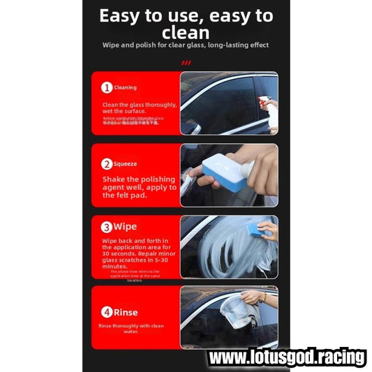 Car Window Glass Polishing Agent & Oil Film Rain Stain Remover | Anti-Smudge & Wiper Noise Reduction 150ml