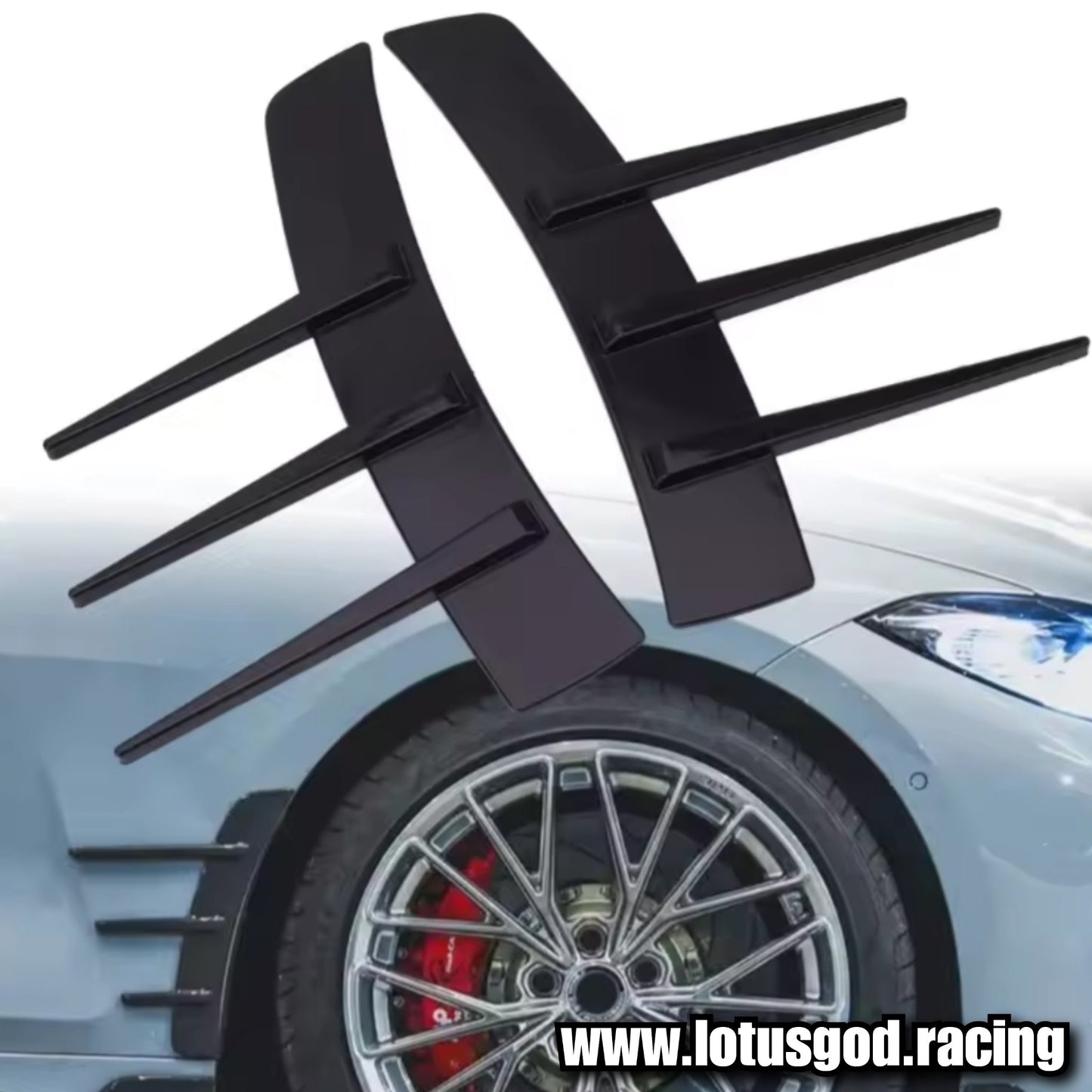 2 X New Universal Front Rear Bumper Lip Air Vent Trim Spoiler Canards Splitter Fender 3 Fin Styling Accessories