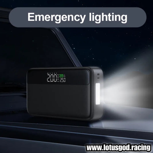 Real 10000mah Multi Function 4 In 1 Car Motorcycle Bicycle Tyre Battery Jump Start + Led + Tire Inflator & 65W Fast Charging Power Bank