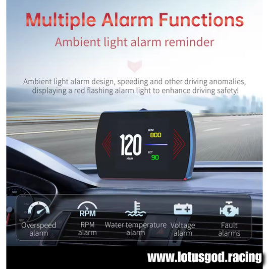 Obd2 Head Up Display HUD GPS Auto VSD Smart Car On Board Computer Gauge Speed Alarm Water Temperature Rpm Turbo Boost Meter