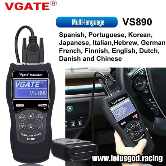 16 Pin Wire OBD 2 Engine Check Light 02 Sensor Obd2 Canbus Interface Scanner Plug And Play To Read Delete Clear & Read Codes Tester OBDII Dignostic Tool For Cars Etc Vs890