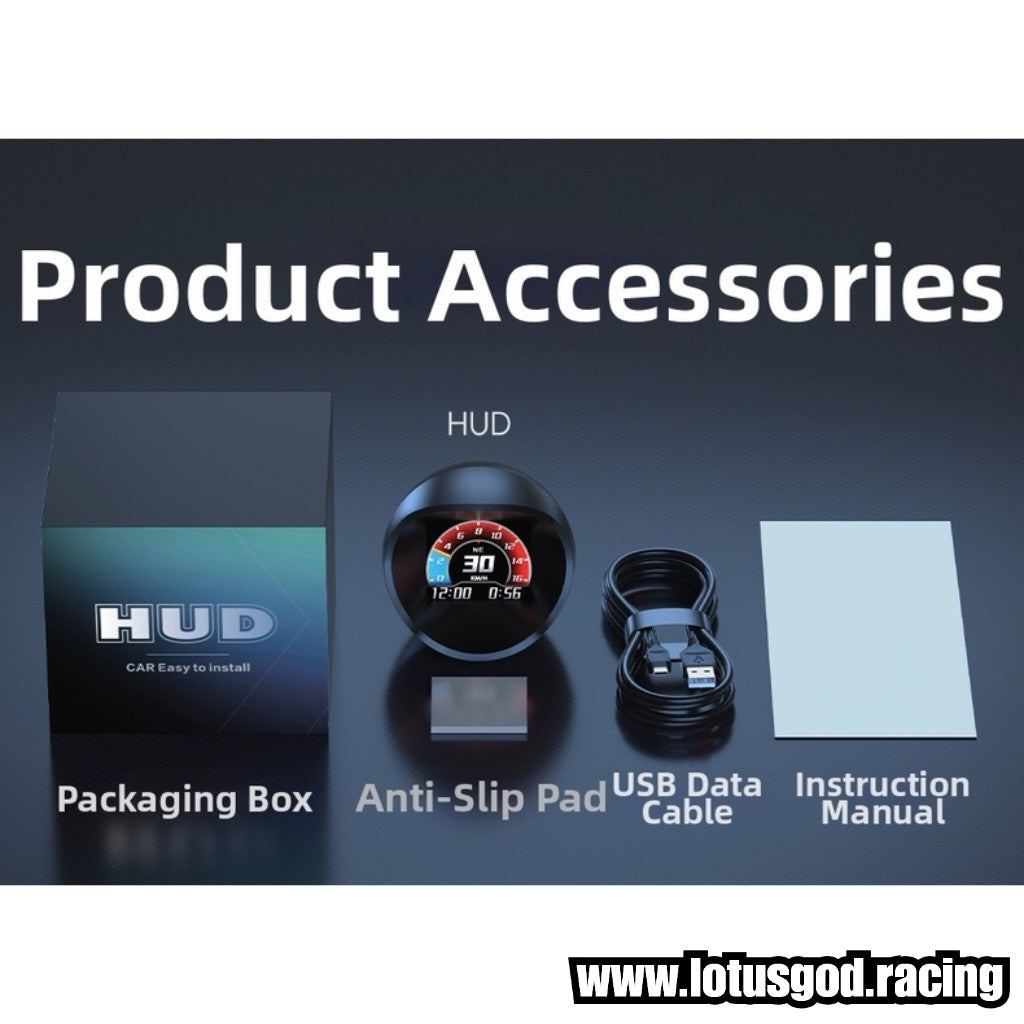 Type C Universal Car GPS HUD Head Up Display Speed Meter Digital Speedometer + Emoji Dynamic Expressions & Speed Alerts