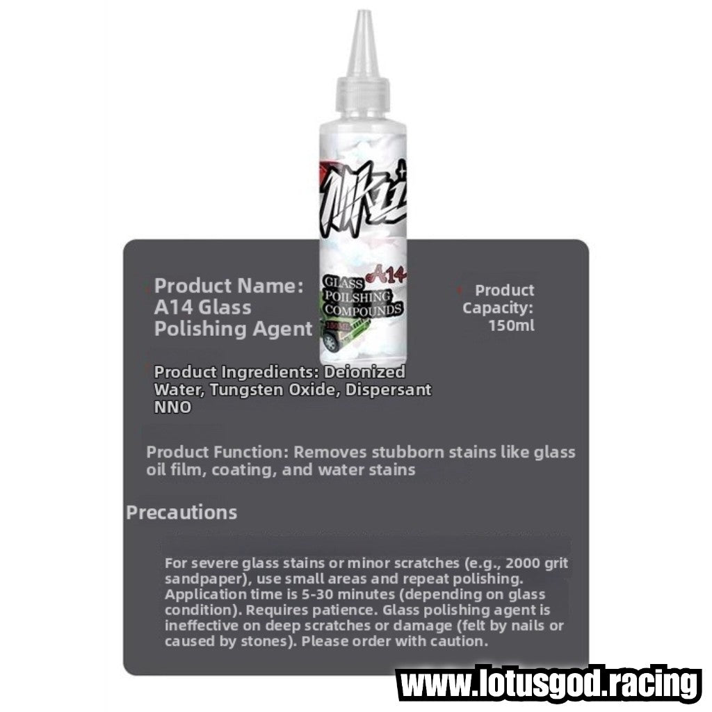 Car Window Glass Polishing Agent & Oil Film Rain Stain Remover | Anti-Smudge & Wiper Noise Reduction 150ml