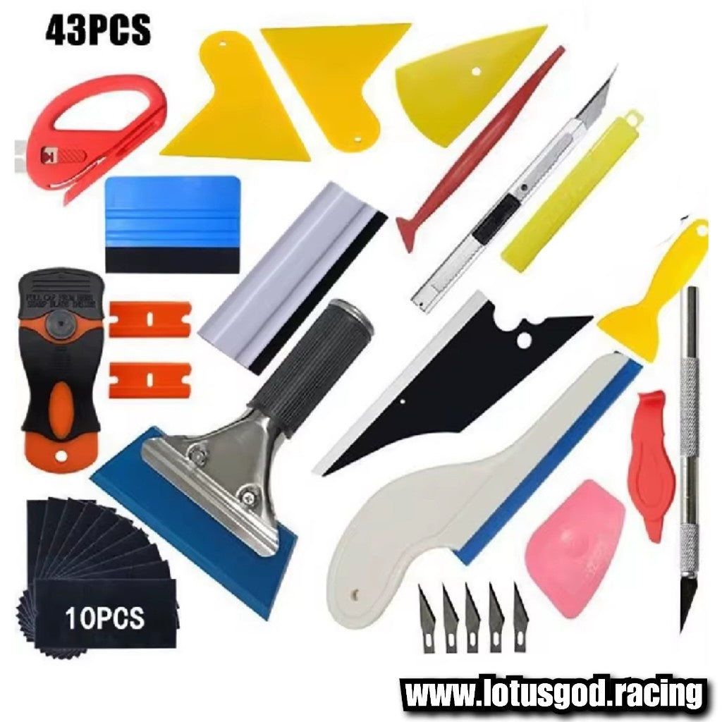 Vinyl Wrap Tool Kit Felt Squeegee Scraper Craft Cutter For Decal Sticker Window Tint Spatula Cutter Vehicle Wrap Accessories (43 Pieces)
