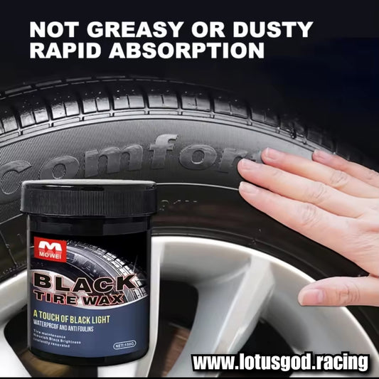 Max Black Wax Coating Dashboard Plastic Rubber Tyre Shine Silicone Gel + Sponge For Car Lorry Van Pick Up Motorcycle Tires 150ml