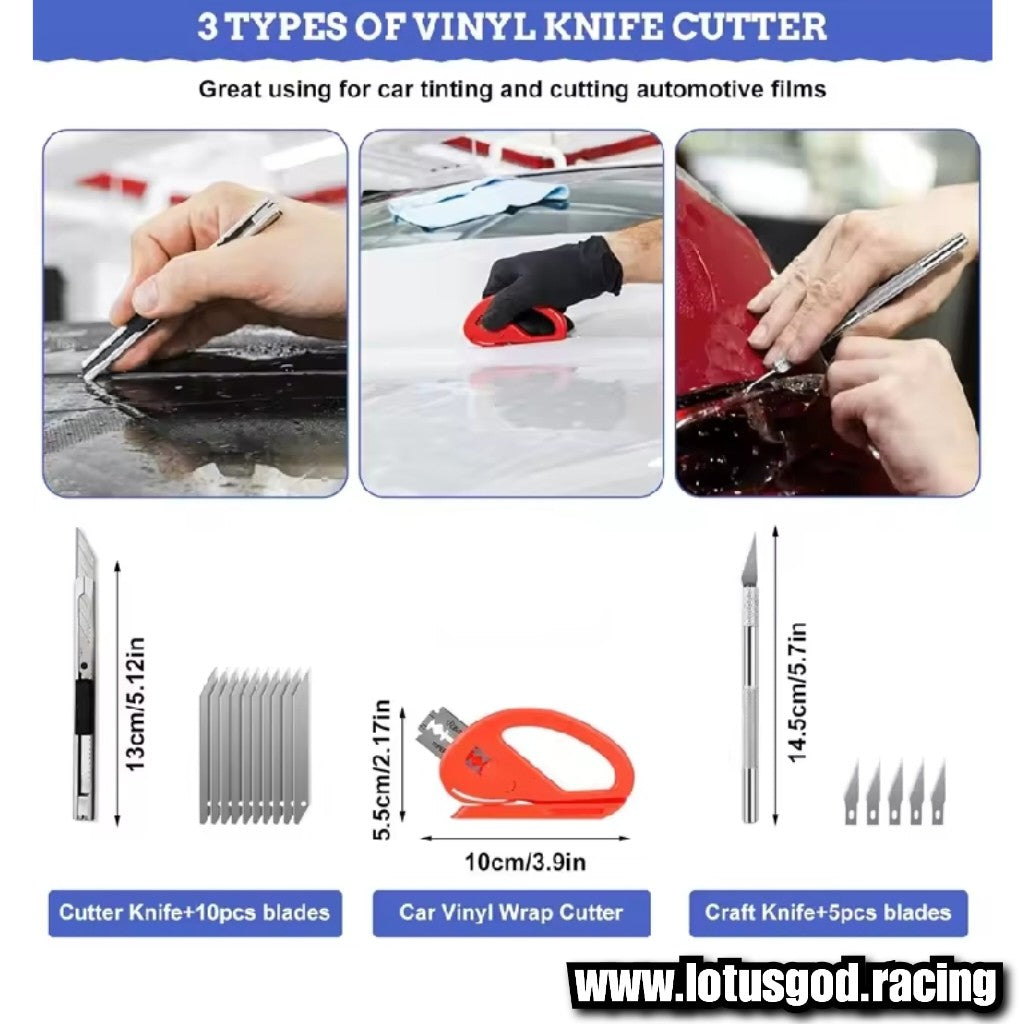 Vinyl Wrap Tool Kit Felt Squeegee Scraper Craft Cutter For Decal Sticker Window Tint Accessories (39 Pieces)