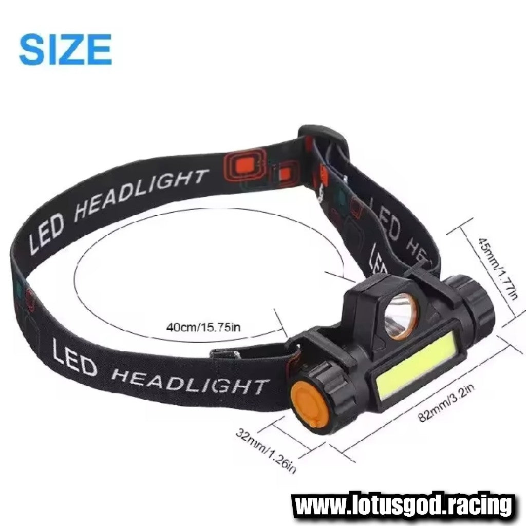 Head Strap Forehead Light Ultra Bright Dual LED Magnetic Headlamp | Rechargeable & Weatherproof For Car House Repair Etc