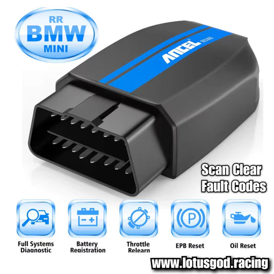 Obd2 16 Pin Wireless OBD Scanner Iphone Android Bluetooth 5.0 ABS SRS Airbag TPMS Oil Reset Diagnostic Scan Tool OBDII Code Reader For BMW | Mini Cooper | Rolls Royce & Other Vehicles Etc