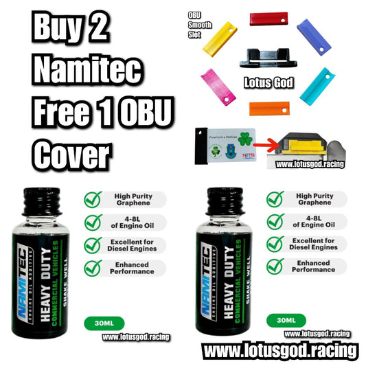 2 BOTTLE NAMITEC + FREE 1 OBU COVER ⚡ Super Smooth Graphene Nano Technology Friction Modifier + Save Fuel For All Petrol Diesel Car Motorcycle With Engine Oil Additives