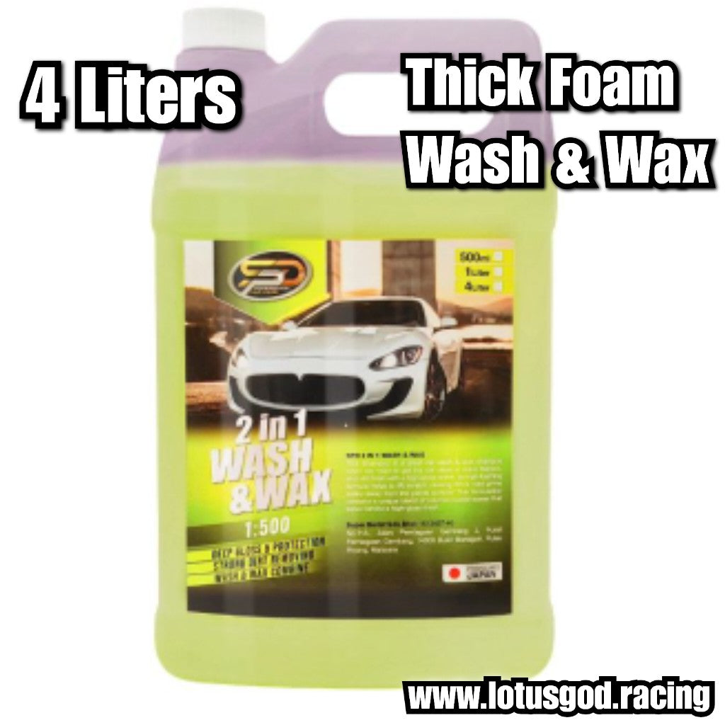 4 Liter Thick Yellow Dragon Nano Tech Wash + Wax & Shine Car Wash Cleaner Foam Shampoo For Motorcycle Car Lorry Van Pick Up Etc