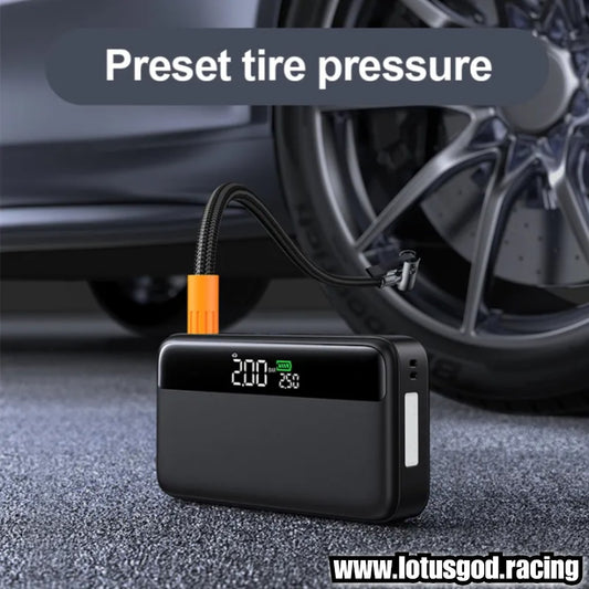 Real 10000mah Multi Function 4 In 1 Car Motorcycle Bicycle Tyre Battery Jump Start + Led + Tire Inflator & 65W Fast Charging Power Bank