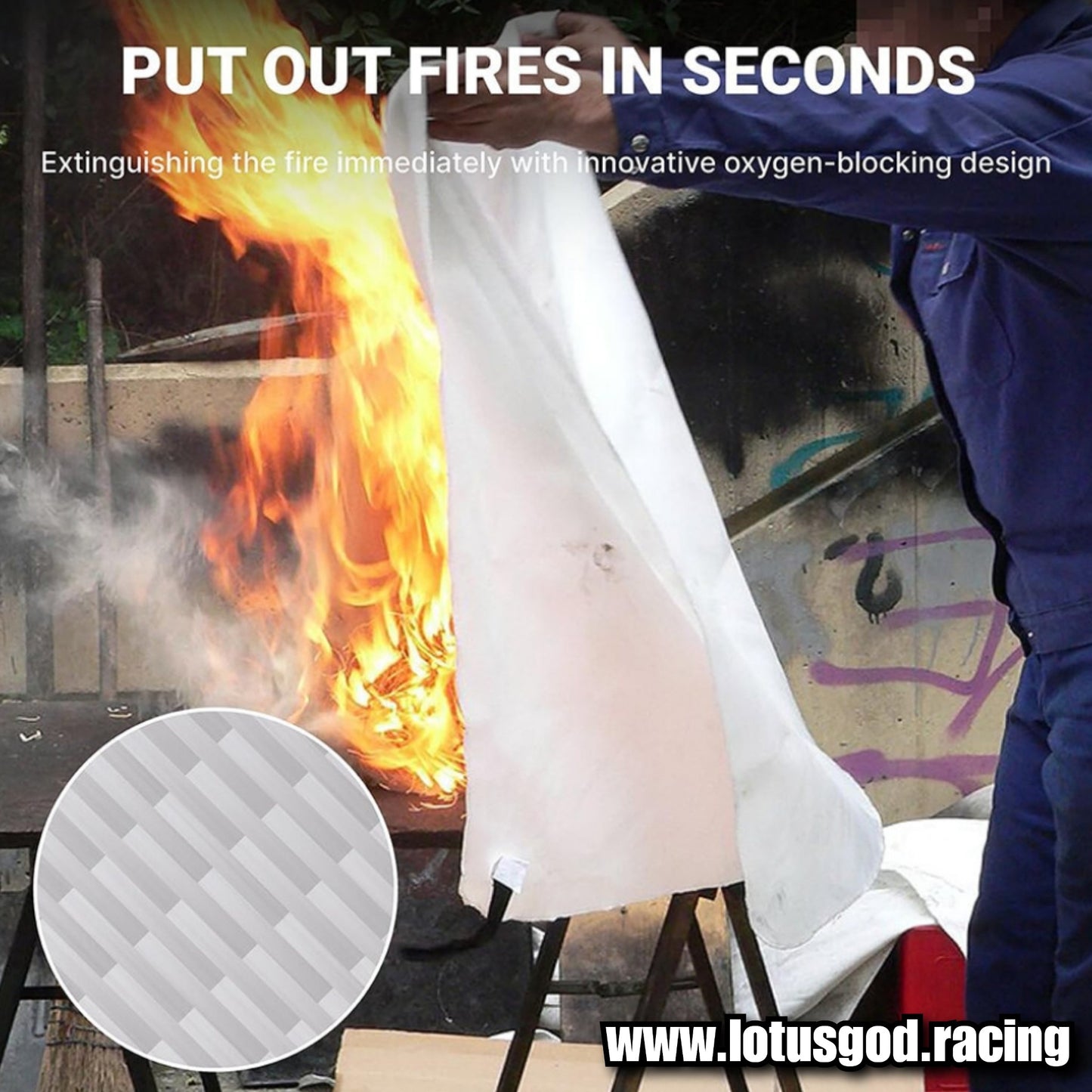 1 Meter | 2 Meters Portable Soft Case Fire Blanket Emergency Heat Retardant Suppression Survival Shelter Safety Cover Fire Extinguisher Fireproof Mat For Car Lorry Van Pick Up Truck Coach Home House Etc