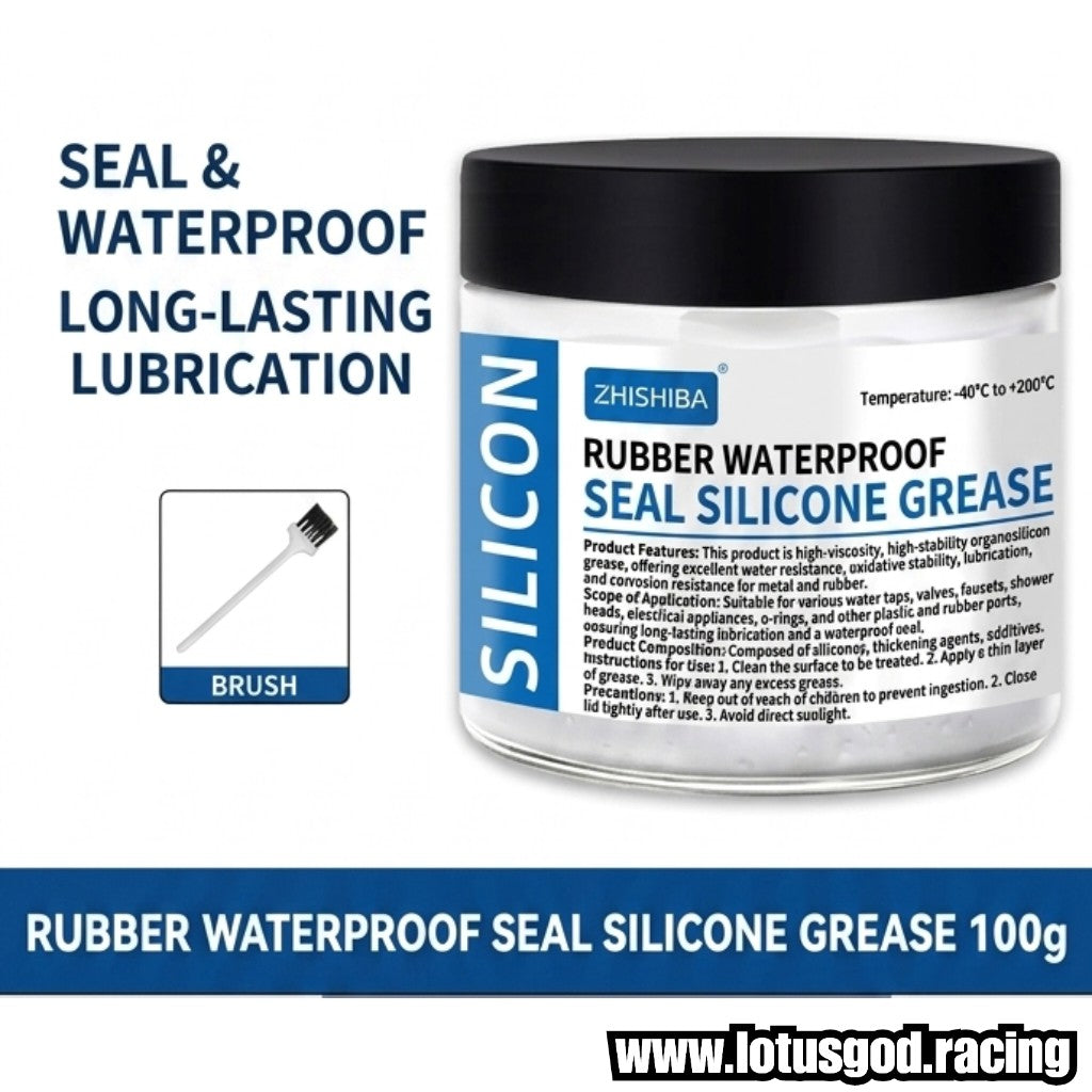 Premium Rubber Waterproof Seal Silicone Grease Multi Purpose O Ring & Valve Lubricant With Application Brush 100g