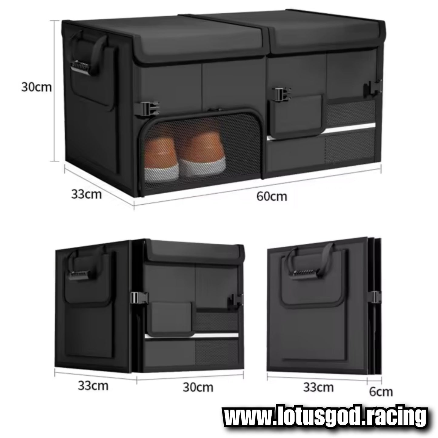 Large Capacity Compartment Boot Storage Organizer Storage Bag Car Trunk Soft Felt Storage Shoe Box Accessories 33cm X 30cm X 60cm