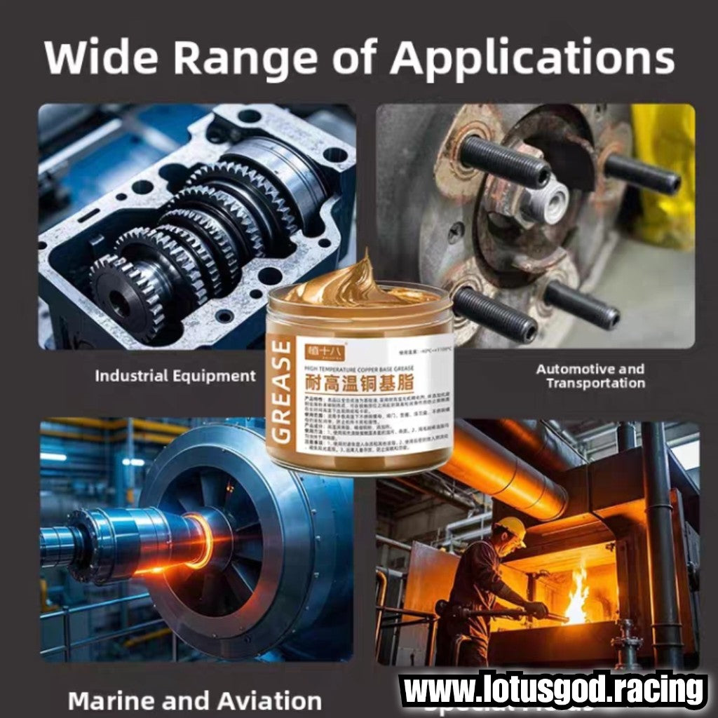 Premium High Temperature Copper Anti-Seize Grease 1100 Degree Thermal Resistance Anti-Binding Rust & Corrosion Protection + 1 Brush (120g)
