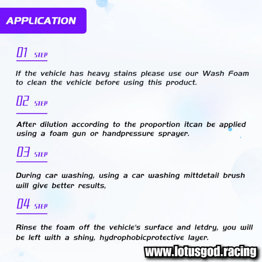 Smooth Purple Grape Ceramic Nano Tech Hydrophobic Gloss Wash + Wax & Shine Car Wash Cleaner Foam Shampoo For Motorcycle Car Lorry Van Pick Up Etc 500ml